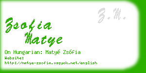 zsofia matye business card